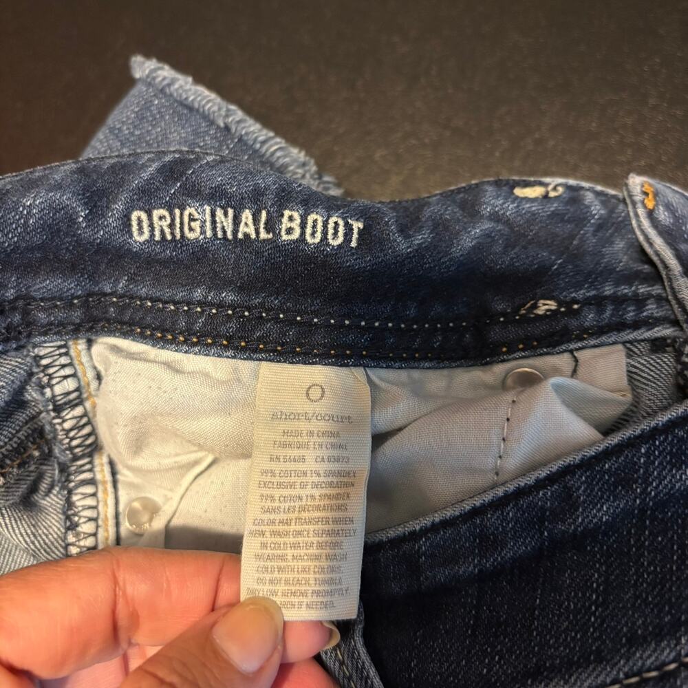 American Eagle Original Boot Stretch Denim Cutoff Shorts Womens Size 0 - Picture 6 of 7